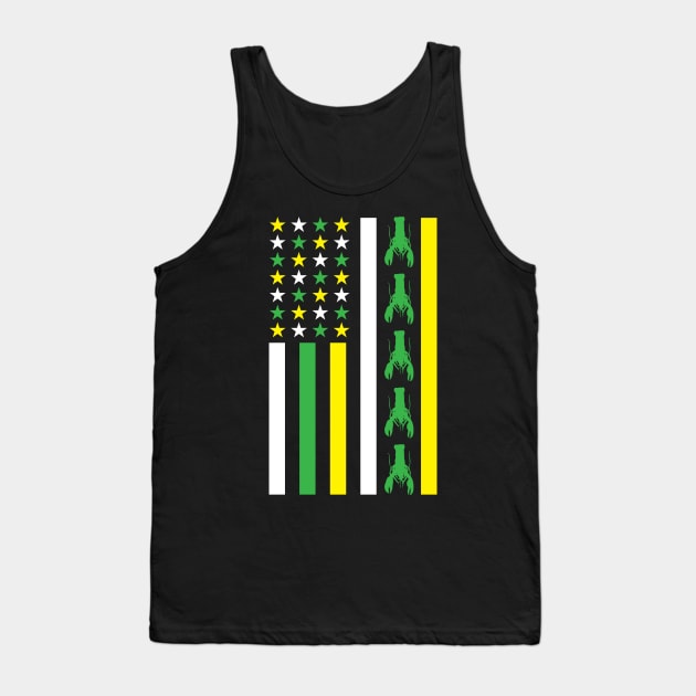 Mardi Gras American Flag Crawfish New Orleans Fat Tuesday Tank Top by PodDesignShop